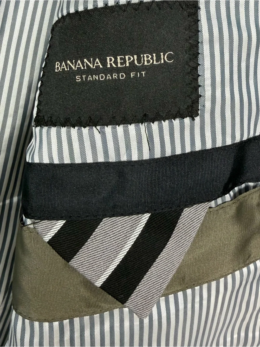 Banana Republic 38R Wool Windowpane Blazer Gray Standard Fit